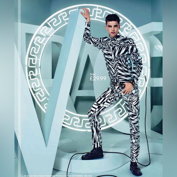 Versace x H&M Collection Men’s Black White W29 Jeans Pants - Picture 5 of 7